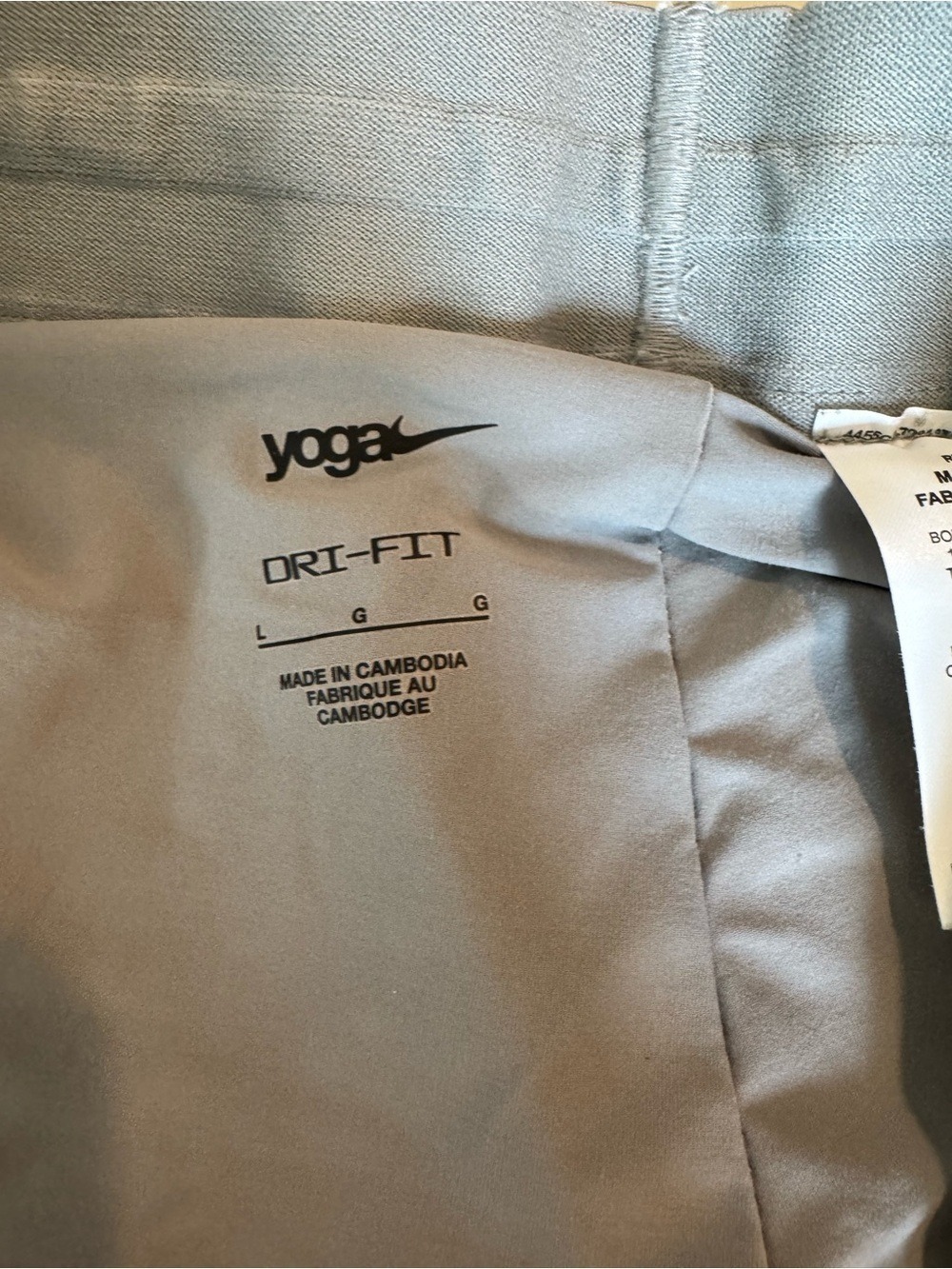 Men's Athletic Performance Shorts - Gray. Nike. Yoga - Picture 4 of 5